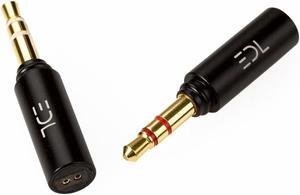 Easy Dock Lab Dual 3.5mm Adapter for Headphones, Sony, Hifiman, Beyerdynamic, Denon, etc, Hi-Res Over Ear Adapter (2pin Female Flat to 3.5mm Male)