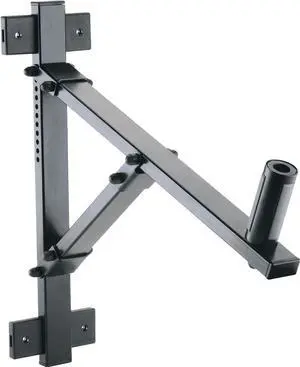 K&M Konig & Meyer 24110.000.55 Wall Mount Screw-On Speaker Bracket | 11 Tilt Positions | Patented Sturdy Bearing-Anchors | Easy Install | Extension Arm | Load Max. 110 lbs | German Made | Black