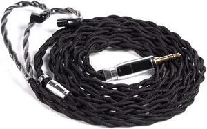 QDC Earphone Cable-KBEAR [Smooth] 4 Core 5N UPOCC Singel Crystal Copper Cable, in-Ear Monitors Replacement Cable with 3.5mm Plug Suit for SX ZEX ZEXPRO ZAX ZAS ZSN-PRO-X ZSTX SE215 (QDC, 3.5Black)