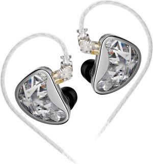FEDAI KZ AS24 12BA Drivers in-Ear Monitor, HiFi Earbuds deep bass Wired Earbuds with Detachable 0.78mm Recessed 2pin Silver-Plated Cable for Audiophile Musician (Silver (Non-tunable Version), No mic)