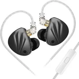 KZ Krila in-Ear Monitors Headphones, 4 Levels Tunable Hybrid Earphones Earbuds,KZ HiFi BA DD Heavy Bass IEM Headphones with 2pin Detachable Cable and Foam Eartips for Musician Singers (with mic)