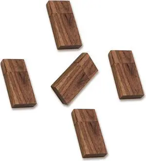 8GB Wood USB Flash Drives 5 Pack, FEWINA Rectangle Walnut Wooden USB Drive 8G USB2.0 Thumb Drive Memory Stick Jump Drive for Backup Picturs/Videos Ideal Gift (5PCS / Walnut)