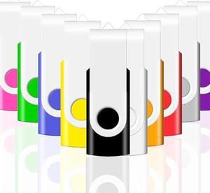 16GB USB Flash Drive 10 Pack, USB Drives 16GB JBOS Memory Stick Swivel Gig Stick Flash Drives 16GB USB2.0 Pendrive, Thumb Drives 10 Pack, Zip Drive, Jump Drive, 16GB USB (Mixed Colors)