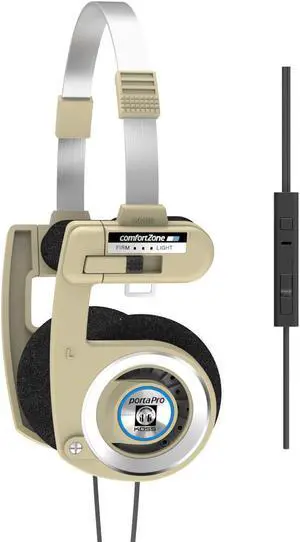 Koss Porta Pro Limited Edition Rhythm Beige On-Ear Headphones, in-Line Microphone, Volume Control and Touch Remote Control, Retro Style, includes Hard Carry Case, Wired with 3.5mm Plug, Rhythm Beige