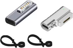 Magnetic USB C Female to Mag-Safe 2 T Tip AMale Adapter Compatible with MacBook Pro Air Type-C Converter Connector Support 100W60W85W45W PD Fast Charging Charger 2013 2012 2014 2015 MD223 A1465 A1466