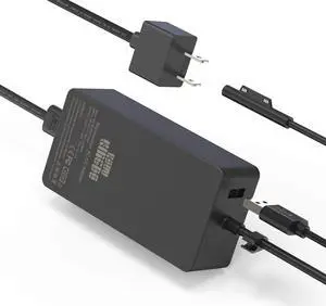 KSW KINGDO 127W Surface Book Charger,Surface Book Power Supply Compatible with Surface Book 3 Book 2 Book,Surface Pro 8/Pro X/Pro 7/Pro 6/Pro 5,Surface Laptop Studio/3/2/1 with USB Charging Port
