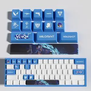 GATOKIT Valorant Custom Keycaps OEM Profile 14keys PBT Dye Sub Keycap Set for Mechanical Keyboards, Valorant Gift Gaming Accessories for Gamer (Yoru)