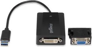 gofanco USB 3.0 to DVI Video Graphics Adapter for Multiple Monitors - Up to 2048x1152 for Windows and macOS, DisplayLink Chip, Includes DVI-to-VGA Adapter for VGA Monitor, USB DVI (USB3DVI)