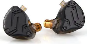 Linsoul KZ ZS10 PRO X Upgraded 1DD+4BA Hybrid Driver HiFi in Ear Earphones IEM with Alloy Faceplace Detachable Silver-Plated Recessed 0.75mm 2Pin Cable for Audiophile Musician DJ Stage (without Mic)