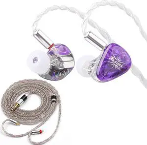 Linsoul Kiwi Ears Orchestra Lite in Ear Earphones (Purple) + Tripowin Jelly Upgraded 16 Core Cable (2pin 0.78, 3.5mm)