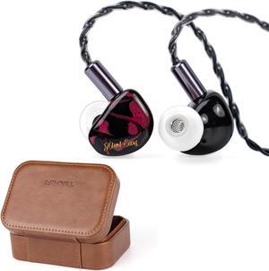 Linsoul Kiwi Ears Cadenza in Ear Monitors (Red) +TIN HiFi Portable PU Leather Storage Case