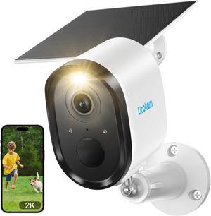 litokam Security Cameras Wireless Outdoor, 2K Solar Battery Powered WiFi Surveillance Indoor Cameras for Home Security AI Motion Detection, Color Night Vision, Spotlight & Siren, Waterproof, Cloud/SD