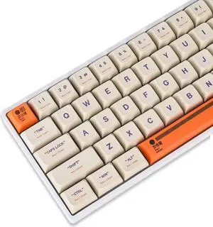 Guffercty kred XDA Profile Keycaps Set 142-Key Retro Plastic Theme keycaps for 60% 65% 100 Cherry Mx Gaming Keyboard (Plastic)
