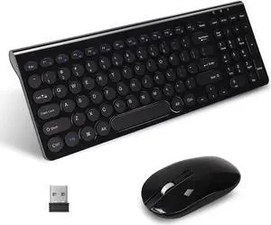 LeadsaiL Wireless Keyboard and Mouse Combo, Wireless USB Mouse and Computer Keyboard Set, Compact and Silent for Windows Laptop, Desktop, PC- Black LeadsaiL Wireless Keyboard and Mouse Combo, Wireless USB Mouse and Computer Keyboard Set, Compact and Silent for Windows Laptop, Desktop, PC- Black