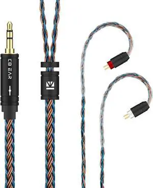 KBEAR ST16 Plus Long Earphone IEM Cable 2M Length 5N OCC Silver-Plated Upgrade Long Headphone Extension Cords for UM3X ES4 ZST ZSN ZSR C10 AS10 ZS10 C12 C16 V80 V90 Blon-03 Earbuds Wired (2PIN 3.5MM)