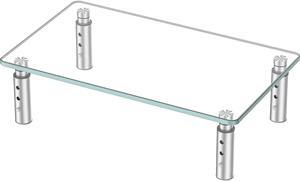 Hemudu Monitor Stand -3 Adjustable Height Monitor Riser, Computer Monitor Stand, Desktop Organizer, Monitor Stand Riser for PC, Computer, Laptop Clear