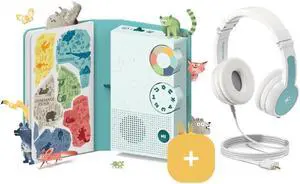 HoomKid Storyteller + Headphones | Children's Emotional Management Audio Player + Adjustable Foldable and Customizable Children's Wired Headphones | Relax & Sleep | Ages 3 to 10 | Screen Free