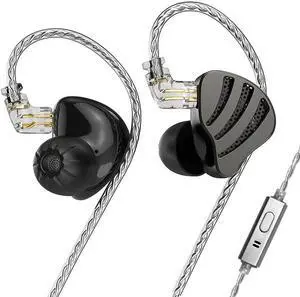 CCA ND Nice in Ear Monitor headphones,1BD 1DD Hybrid Drivers IEM Earphones,Clear Sound HiFi Earphones, with Metal Faceplate,2 Pin Detachable Cable