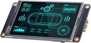 Nextion 3.2'' HMI Display Enhanced Series NX4024K032 Resistive LCD-TFT Touch Screen 400 * 240, Nextion Display with RTC Function and 8 Digital GPIOs, Suitable for Racing Dashboard, MMDVM, etc.