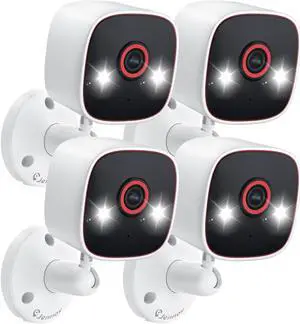 Jennov 2K Indoor Camera for Pet Dog, Outdoor Cameras for Home Security, 5Ghz/2.4 Ghz WiFi Camera for Baby, Color Night Vision, AI Human Motion Detection, 2-Way Audio, IP66 Waterproof - 4 Pack