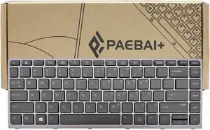 PAEBAI+ Replacement Laptop Keyboard Backlight for HP ZBook Studio G3 Mobile 841681-001 US Layout Keyboard Grey Frame