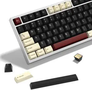 KBDiy Rome PBT Double Shot Custom Keycap Set,176 Keys Black Gaming Key Caps Keycaps 60 Percent Cherry Profile Keycaps for 61/64/68/84/87/100/104/108 Mechanical Keyboard