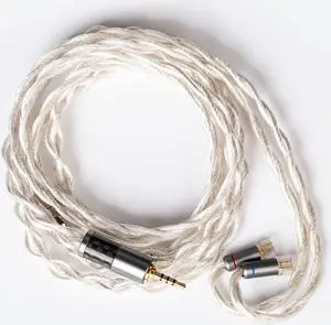 keephifi 4 Core QDC Earphone Cable-KBEAR [Inspiration -S] Upgrade Cable, Singel Crystal Copper Silver plated Cable, IEM Detachable Cable with 2.5mm Plug, Suit for ZS10-PRO AS16 ASF (QDC, 2.5Silver)