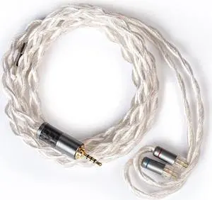 keephifi 4 Core TFZ Earphone Cable-KBEAR [Inspiration -S] Upgrade Cable, Singel Crystal Copper Silver plated Cable, IEM Detachable Cable with 2.5mm Plug, Suit for LIVE-X LIVE-1 T2 (TFZ, 2.5Silver)