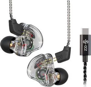keephifi CCZ Melody in Ear Monitor USB C Wired Earbuds 1BA+1DD Gaming Earuds Hifi IEM Dynamic Hybrid Dual Driver Headphone with Type C Plug for Musicians Singers