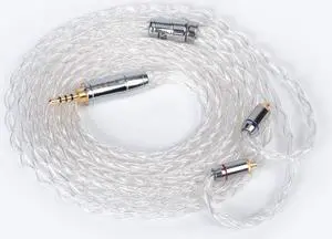 keephifi 8 Core MMCX Earphone Cable-KBEAR [Limpid Pro] Upgrade Cable, 4N Pure Silver Cable, IEM Detachable Cable with 2.5mm Plug, Suit for DM7 T3 T2 FH5 FH9 FA9 I3 FH5S (MMCX, 2.5Silver)