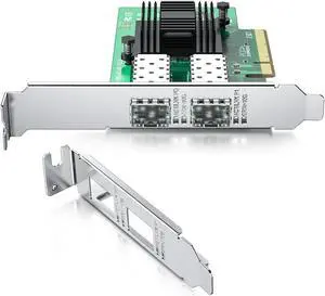 REDLUX 10GB PCI-e Network Card(NIC) with Intel 82599ES Chip, Dual SFP+ Port, Compare to Intel X520-DA2, PCIE 2.0 X8, Support Windows/Windows Server/Linux/Vmware Esxi