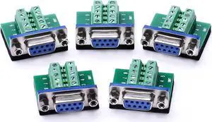 DB9 Breakout Board DB9 RS232 Serial Female to Terminal Block 10P Adapter 5 Pack DB9 Breakout Board DB9 RS232 Serial Female to Terminal Block 10P Adapter 5 Pack