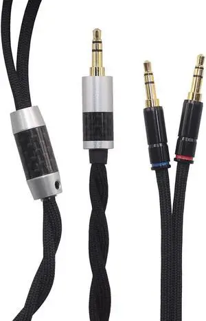 Diginex KK Cable PR-T Compatible Upgrade Audio Cable Replacement for Earphone Cable T1 II, T5 Headphone 3.5mm TRS Male Plug to Dual 3.5mm Connector cable, PR-T (4.9ft (1.5M))