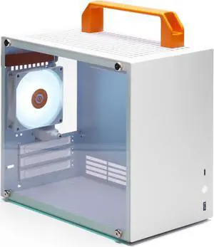 SGPC Itx Mini Case - K77 LITE/Small White Chassis with Tempered Glass Side Panels / 11.6L