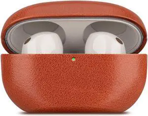 LOPIE Leather Case Compatible with Sony WF-1000XM5, Handcrafted Fully-Wrapped Vegetable Tanned Leather Case Designed for Earbuds WF1000XM5 Case Cover 2023, Protective Hard Shell for Men/Women - Brown