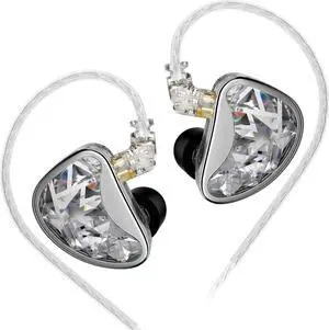 KZ AS24 12 Balanced Armature Drivers in ear Headphones Earphones,Extra Bass Iem Earbuds, in ear Monitor for Audiphiles (Silver (non-tunable version), without mic)