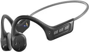 SilisoundTek Bone Conduction Headphones,IPX7 Waterproof Wireless Running Earbuds,Open Ear Headphones Bluetooth 5.3 with Mic,10H Playtime for Running,Cycling,Hiking,Gym,Workout. (Gray)