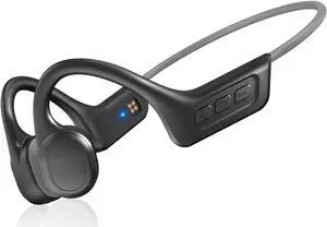 SilisoundTek Bone Conduction Headphones Bluetooth,Upgraded IPX7 Waterproof Wireless Earbuds,Open Ear Headphones Bluetooth 5.3 with Mic,10H Playtime for Running,Cycling,Hiking,Gym,Workout. (Grey)