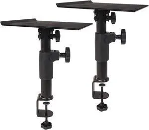 Sound Town 2-Pack Desktop Clamp-On Studio Monitor Speaker Stands with Horizontal/Vertical Speaker Orientation (STSD-DCM-Pair)
