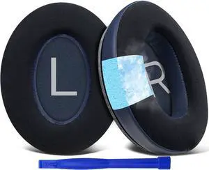 SOULWIT Cooling Gel Ear Pads Cushions Replacement for Bose QuietComfort 45 (QC45)/QuietComfort SE (QC SE)/New Quiet Comfort Wireless Over-Ear Headphones, Earpads with Ice Silk Fabric - Navy Blue