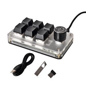 Ckepdyeh USB Custom Programming Macro Knob Keyboard 3 Keys Copy Paste