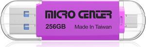INLAND Micro Center Super Speed 2-in-1 256GB Type C Flash Drive and OTG USB 3.0 Type A Dual Flash Drives Thumb Drive Memory Storage Photo Stick for Android Smartphone Computers MacBook Tablets PC