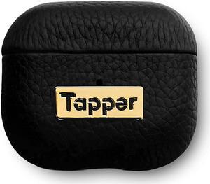 Tapper Black Leather / 18K Gold Plated Case for AirPods (3rd generation)