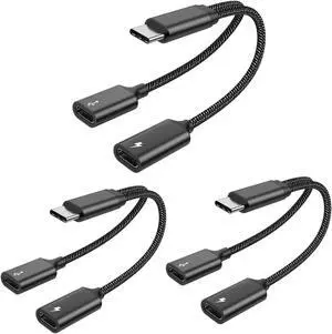 MOGOOD USB C Splitter USB C to USB C Female Adapter USB Y Splitter Cable(NOT for Monitor)USB C Male to 2USB-C Female Cord Double USB C Port Hub USB C Charging Split Adapter for Mac,Xbox One,PS5,Laptop
