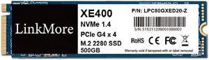 LinkMore XE400 500GB M.2 2280 PCIe Gen4 NVMe 1.4 Internal SSD, Solid State Drive, Read Speed Up to 5000MB/s Storage for PC, Laptops, Gaming, PS5