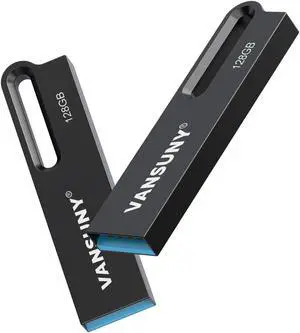 Vansuny 2 Pack USB 3.0 Flash Drives 128GB Metal Waterproof Flash Drive Ultra High Speed Memory Stick, Portable Thumb Drive for PC/Tablets/Mac/Laptop