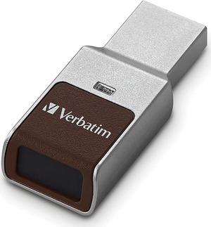 64GB Fingerprint Secure USB 3.0 Flash Drive with AES 256 Hardware Encryption - Silver