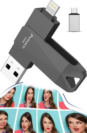 Apple MFi Certified Photo Stick for iPhone 512GB Flash Drive for iPhone, USB Flash Drive for iPhone Thumb Drive, iPhone-Memory-Stick for iPad/iPhone/Computer Picture Keeper Portable Hard Drive-Black