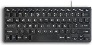 Perixx PERIBOARD-416 Wired Mini USB Keyboard with 4 Hubs - X Type Scissor Keys - Detachable USB-C and A Cable - US English