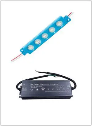 Blue LED Module DC12V 1.2 W with Power Supply 300W